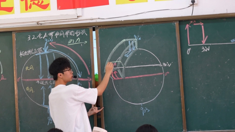 今晚讲述 | “00后”老师王泽松： 黑板上的“地理画家”