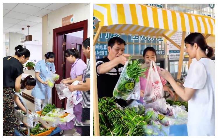 医院设爱心集市帮病人摆摊卖菜